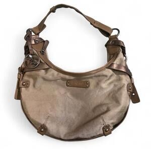 Vintage Y2K XOXO Biege Brown Buckle Accented Womens Shoulder Bag